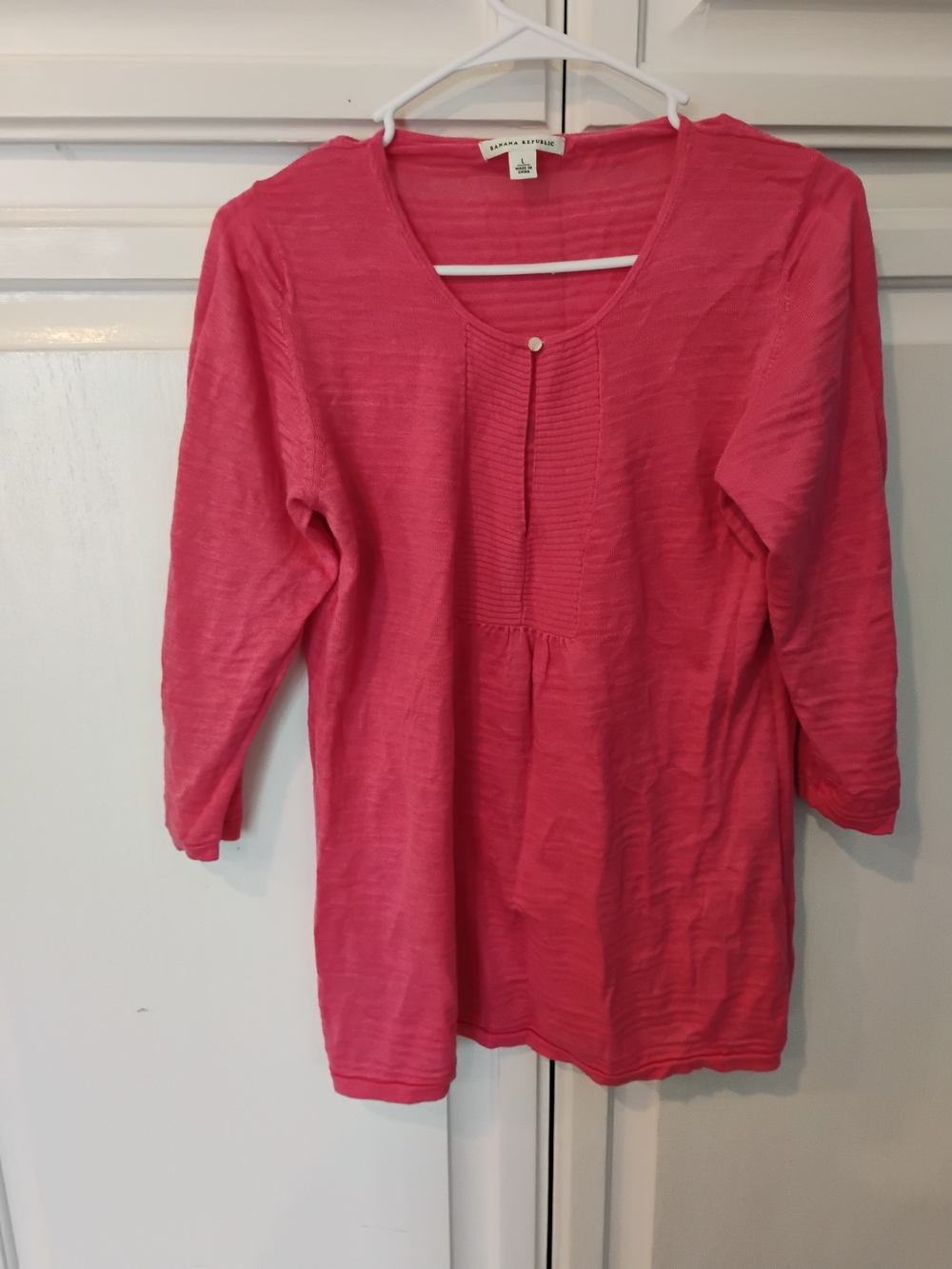 Banana Republic Pink Scoop Neck Tunic with Pintuck Detail